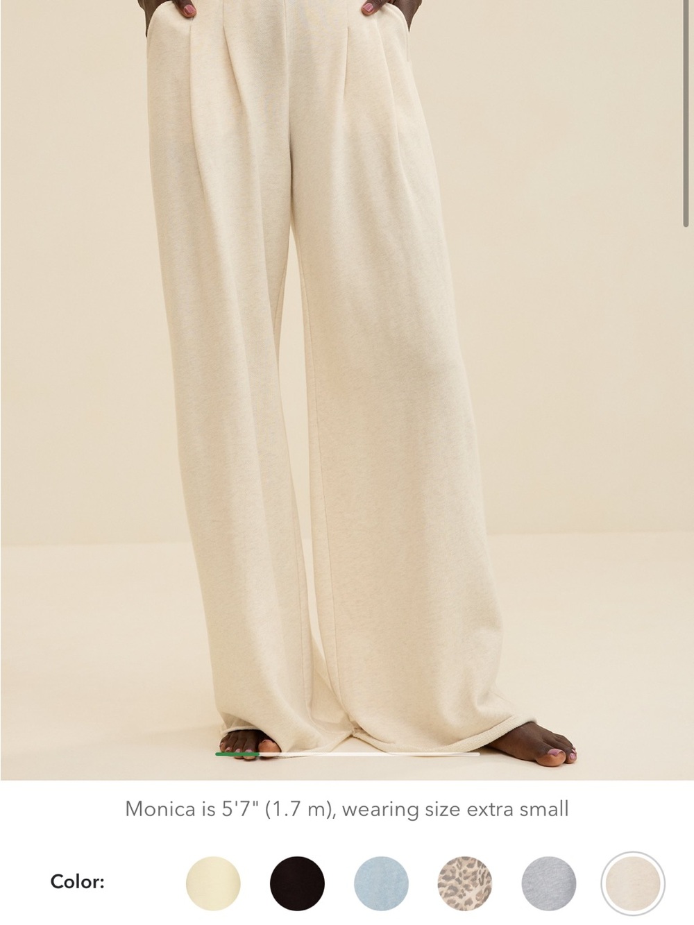 aerie Soft Cream Knit Wide-Leg Lounge Pants